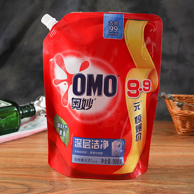 พลาสติก 60mic Spout Pouch บรรจุภัณฑ์  ผงซักฟอกผงบรรจุภัณฑ์