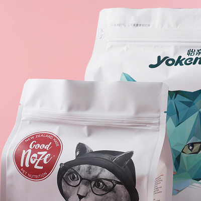 อลูมิเนียมซิป 300g ถุงก้นแบนบรรจุภัณฑ์อาหารแมวถุงใหญ่
