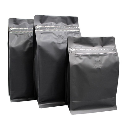 บรรจุถุงก้นแบนขนาด 250g 8oz บรรจุภัณฑ์พลาสติก 120g ถุงใส่เมล็ดกาแฟพร้อมวาล์ว