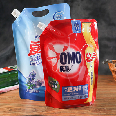 พลาสติก 60mic Spout Pouch บรรจุภัณฑ์  ผงซักฟอกผงบรรจุภัณฑ์