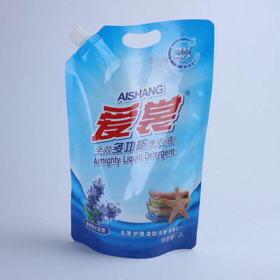 ถุงบรรจุของเหลวรีฟิลอลูมิเนียม 60mic Spout Pouch บรรจุภัณฑ์สำหรับซักผง