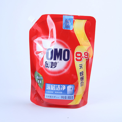 Doypack 60mic Spouted Liquid Stand Up Pouches ถุงบรรจุผงซักฟอกซักอบรีด