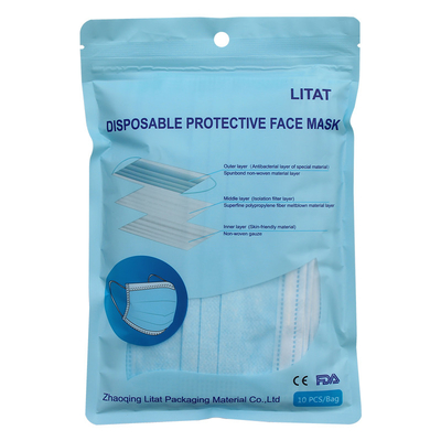 BRC Resealable Zipper Bags ถุงโพลีแบบผนึกสำหรับบรรจุภัณฑ์หน้ากาก