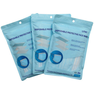 BRC Resealable Zipper Bags ถุงโพลีแบบผนึกสำหรับบรรจุภัณฑ์หน้ากาก